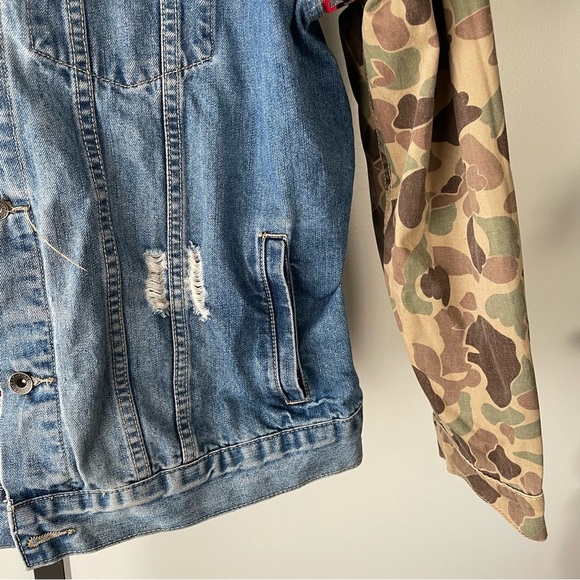 Bape Bathing Ape x Hudson Outerwear Graphic Denim Jean Jacket Distressed Mens 2X - Picture 6 of 13